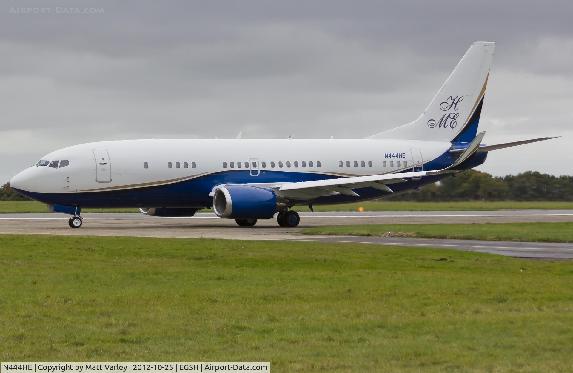 N444HE, 1987 Boeing 737-300 C/N 23800, Departing for stansted Airport.