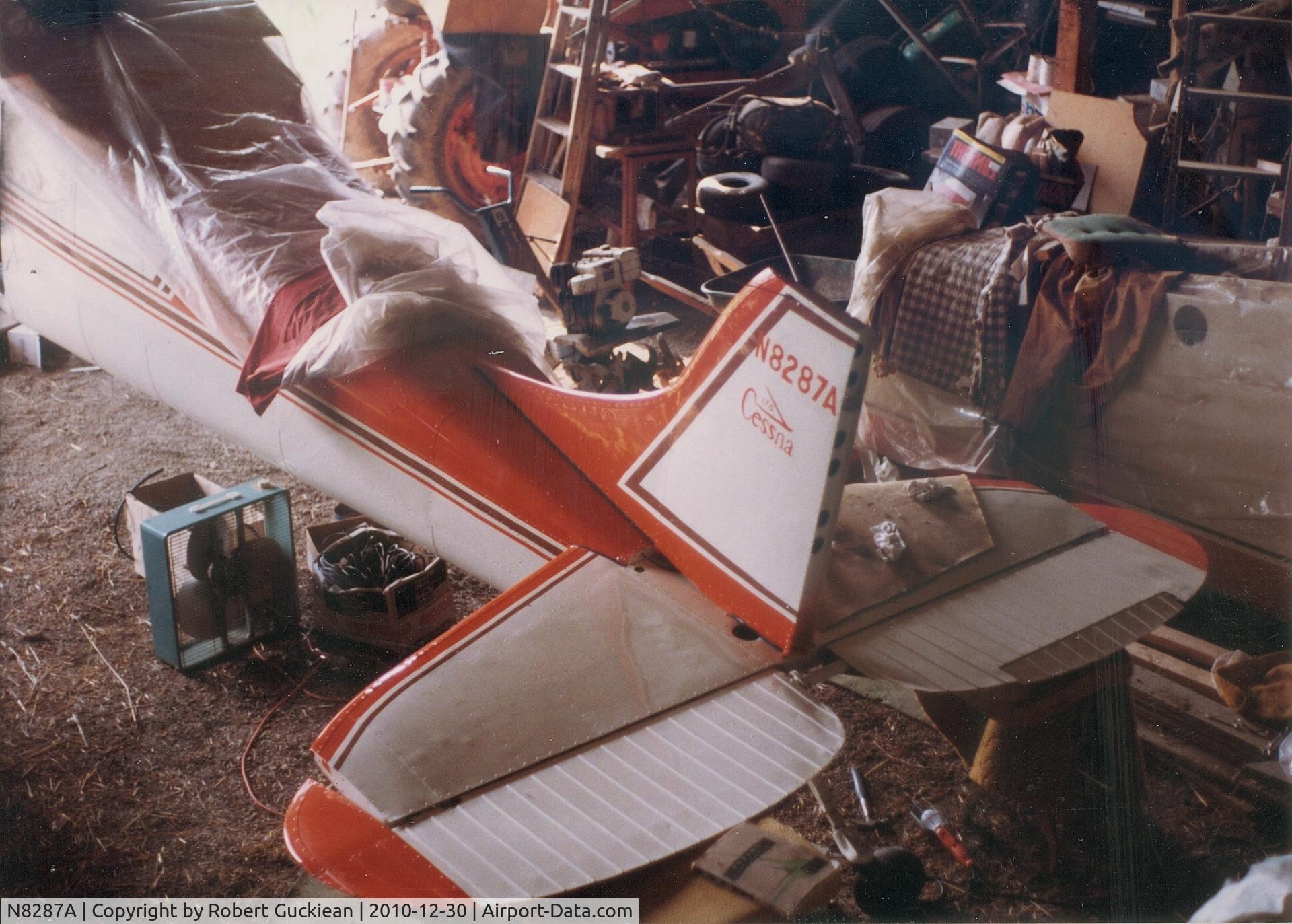 N8287A, 1952 Cessna 170B C/N 25139, Rebuilding of Cessna N8287A  1980's. Home of Seldon Armbruster, Seville, OH.