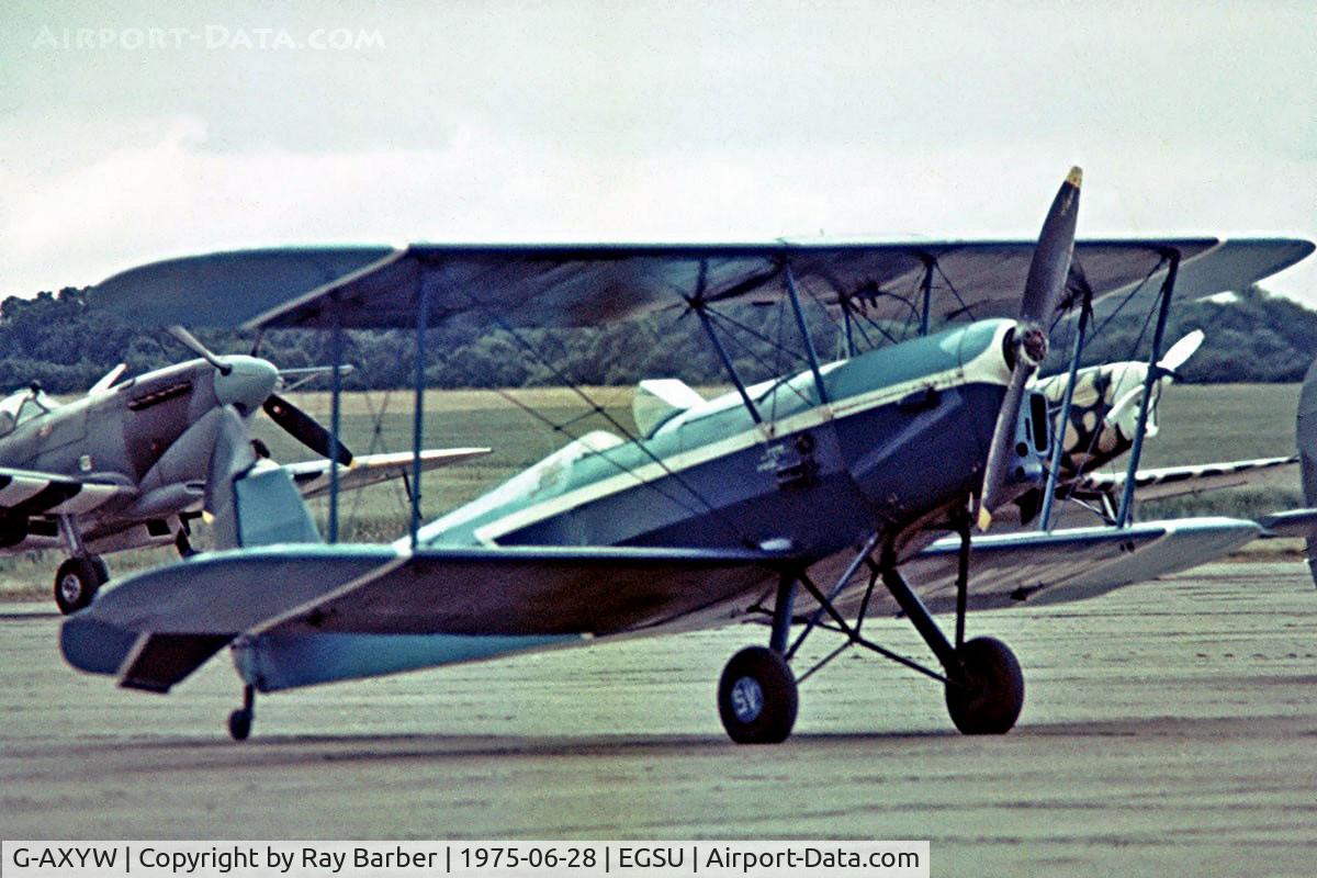 G-AXYW, Stampe-Vertongen SV-4B C/N 163, Stampe SV.4C [163] Duxford~G 28/06/1975. Image taken from a slide.