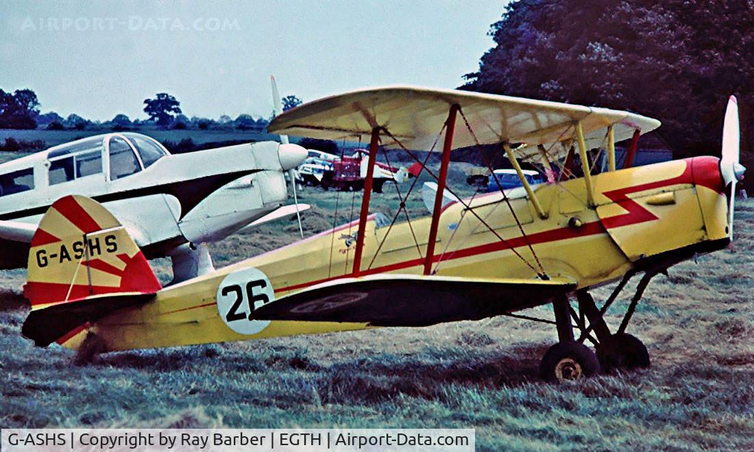 G-ASHS, 1946 Stampe-Vertongen SV-4C(G) C/N 265, Stampe SV.4C [265] Old Warden~G 1974. Image taken from  a slide. This fuselage was used to rebuild G-AWEF.  This was rebuilt in 1984 with the fuselage of G-AZIR c/n 452