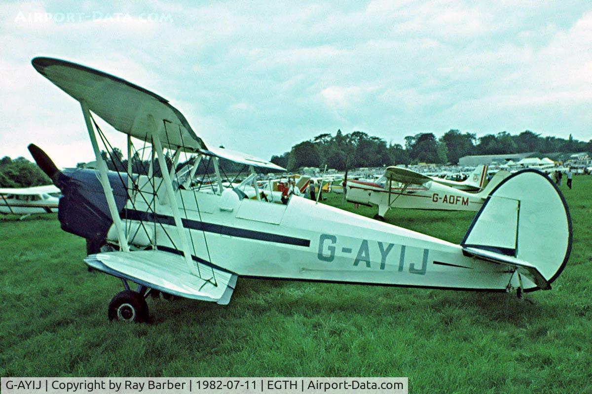 G-AYIJ, 1946 Stampe-Vertongen SV-4B C/N 376, Stampe SV.4B [376] Old Warden~G 11/07/1982. Image taken from a slide.