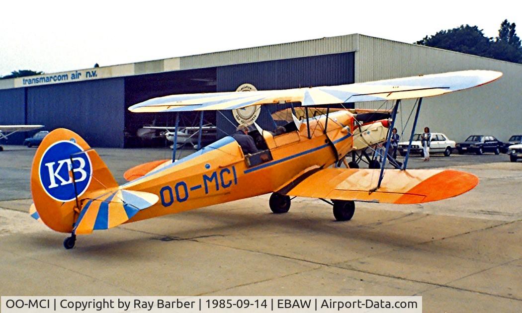 OO-MCI, 1953 Stampe-Vertongen SV-4B C/N 1189, Stampe et Vertongen Stampe SV.4B [1189] Antwerp-Deurne~OO 14/09/1985. Image taken from a slide.