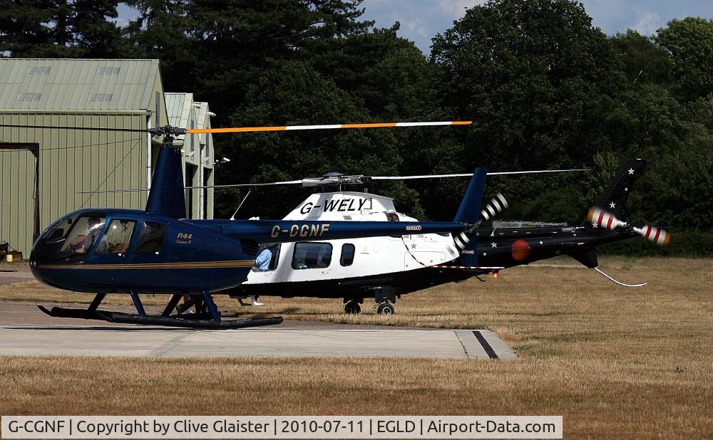 G-CGNF, 2010 Robinson R44 Clipper II C/N 13027, Originally owned to, Heli Air Ltd in May 2010 as G-CGNF and currently with, FD Aviation Ltd since September 2010 as G-DGFD.