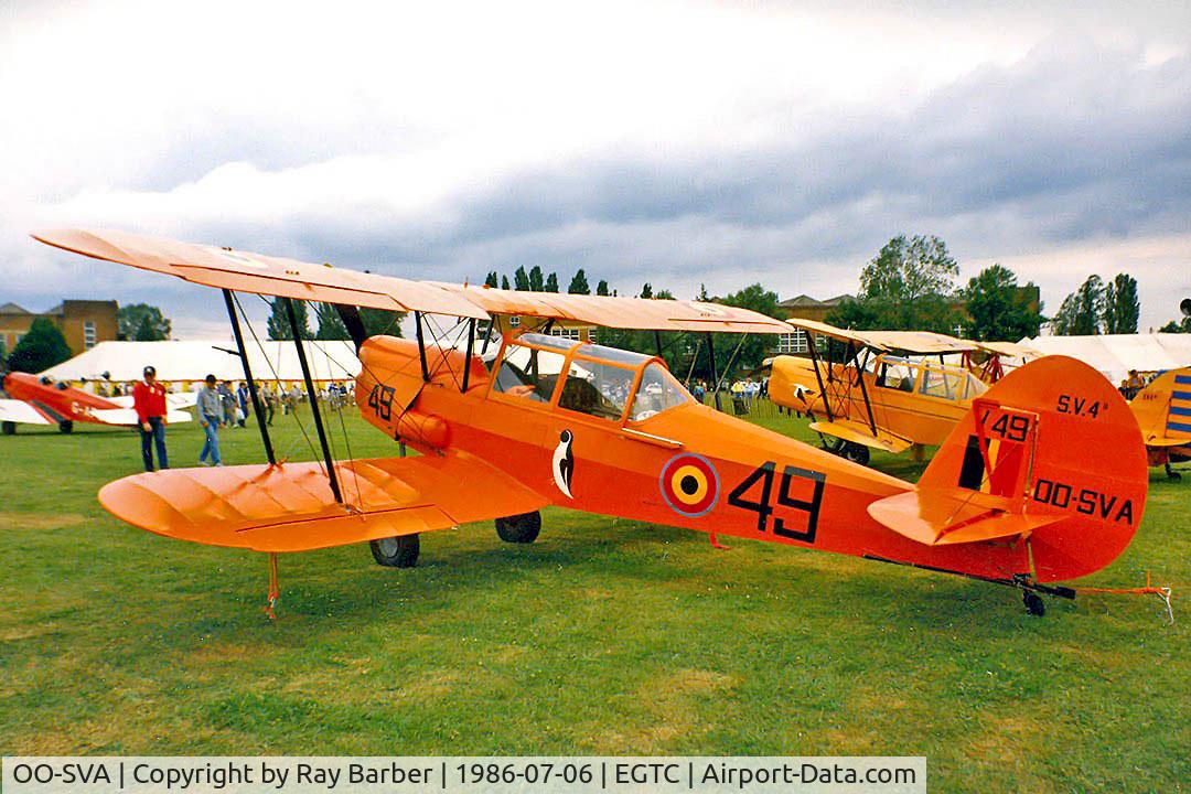 OO-SVA, 1953 Stampe-Vertongen SV-4B C/N 1191, Stampe et Vertongen Stampe SV.4B [1191] Cranfield~G 06/07/1986
