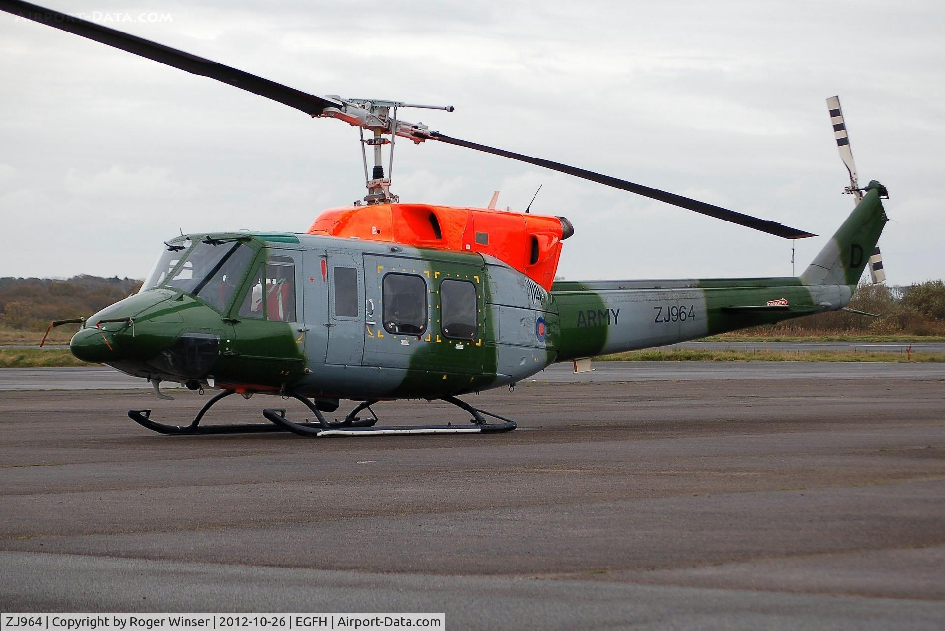 ZJ964, 1980 Bell 212HP AH.1 C/N 31171, Visiting helicopter from 671 Squadron Army Air Corps coded D. Upgraded to AH.2 standards. Previously registered G-BJGV, 5N-ALT and 9V-BMH.