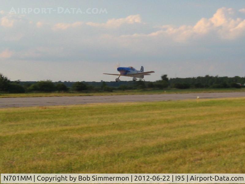 N701MM, Bushby Midget Mustang M-1 C/N M-I-2184, Departing RWY 22 at Kenton, Ohio