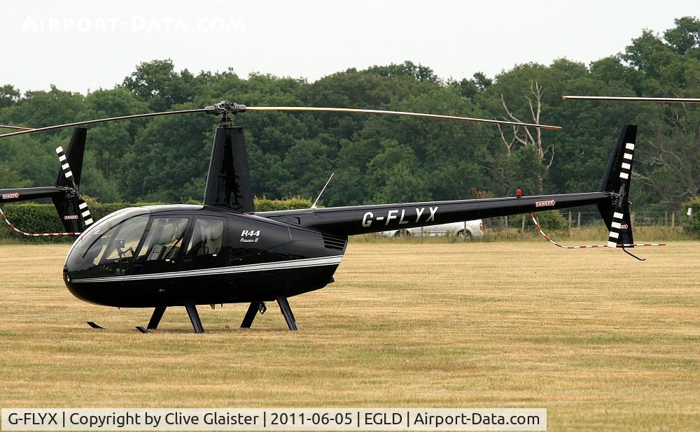 G-FLYX, 2007 Robinson R44 Raven II C/N 11669, Originally owned to, Sitecrest Aviation LLP in April 2007 and currently in private hands since November 2011.
