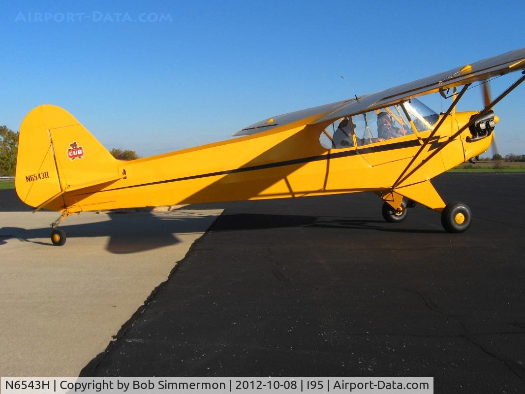 N6543H, 1946 Piper J3C-65 Cub C/N 19735, Going out for the evening over Hardin County, Ohio.