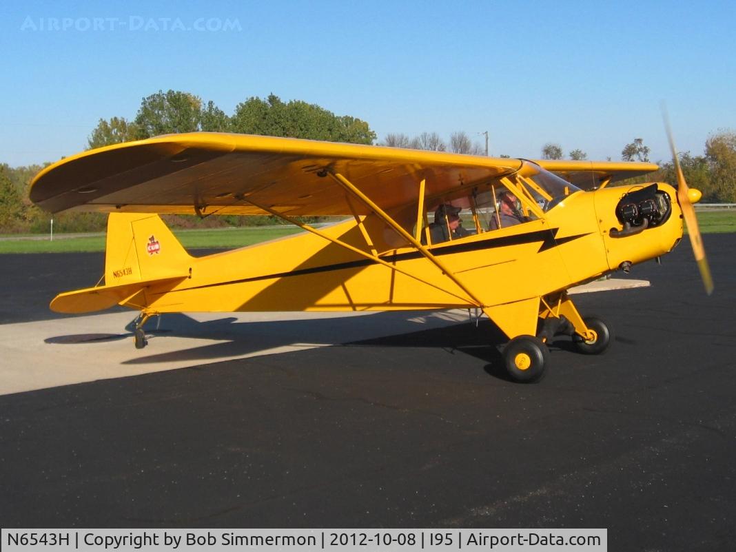 N6543H, 1946 Piper J3C-65 Cub C/N 19735, Going out for the evening over Hardin County, Ohio.