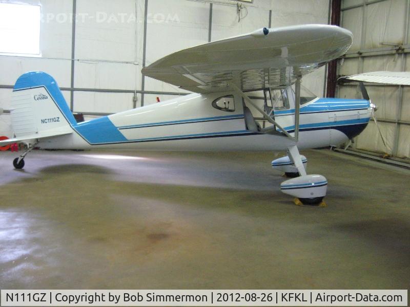 N111GZ, Cessna 140 C/N 14756, In the hanger at Franklin, PA