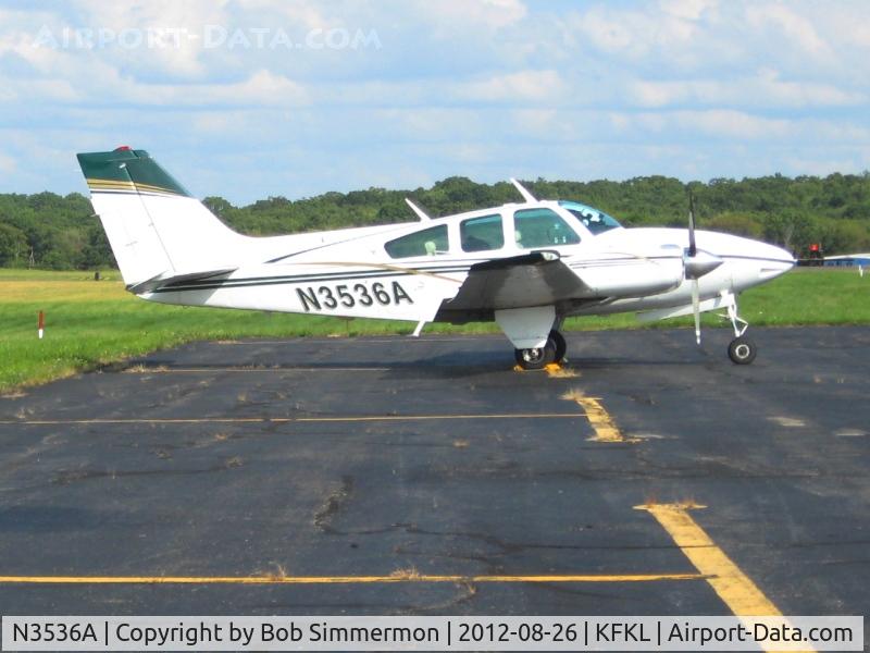 N3536A, 1970 Beech E-55 Baron C/N TE-775, On the ramp at Franklin, PA