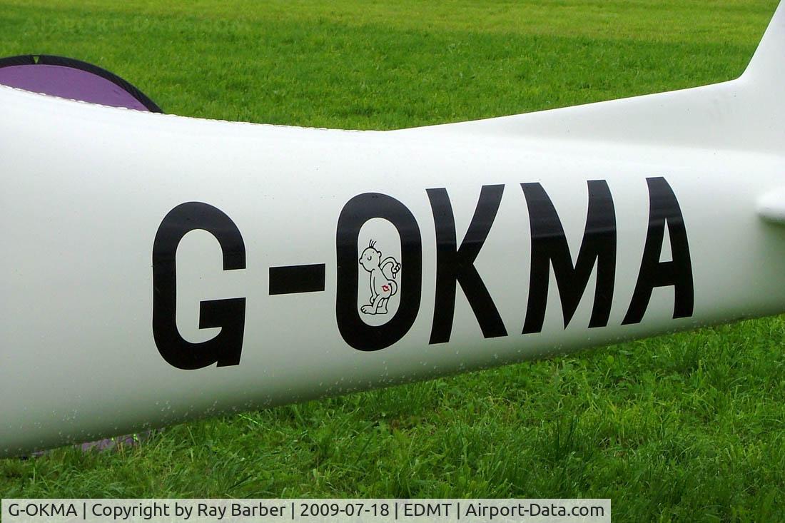 G-OKMA, 2002 Tri-R Kis TR-1 C/N PFA 239-12808, Tri-R KIS TR-1 [PFA 239-12808] Tannheim~D 18/07/2009. This cartoon image seen in the centre of the O not in earlier photo's.