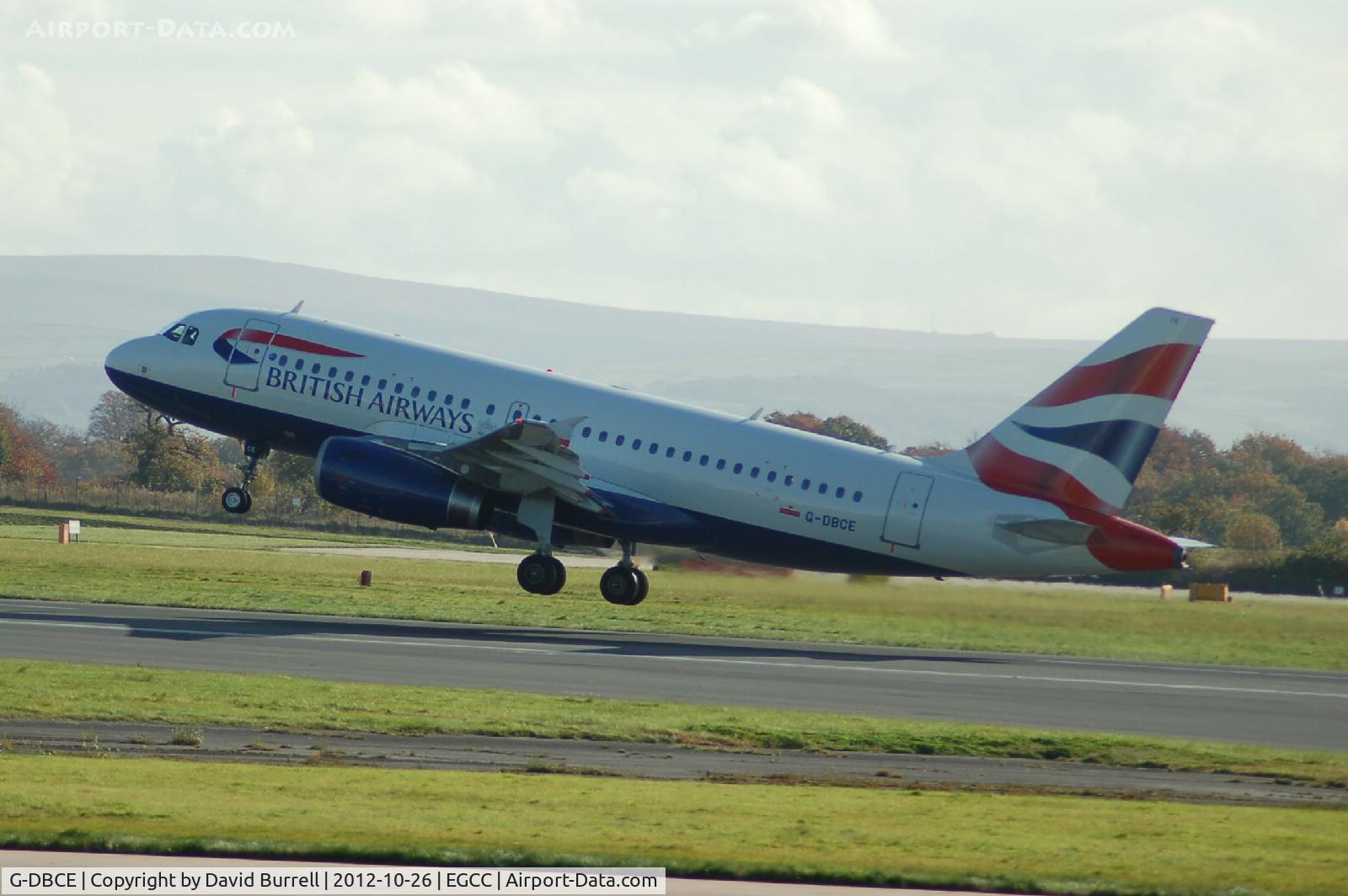 G-DBCE, 2005 Airbus A319-131 C/N 2429, British Airways Airbus A319-131 taking off from Manchester Airport.