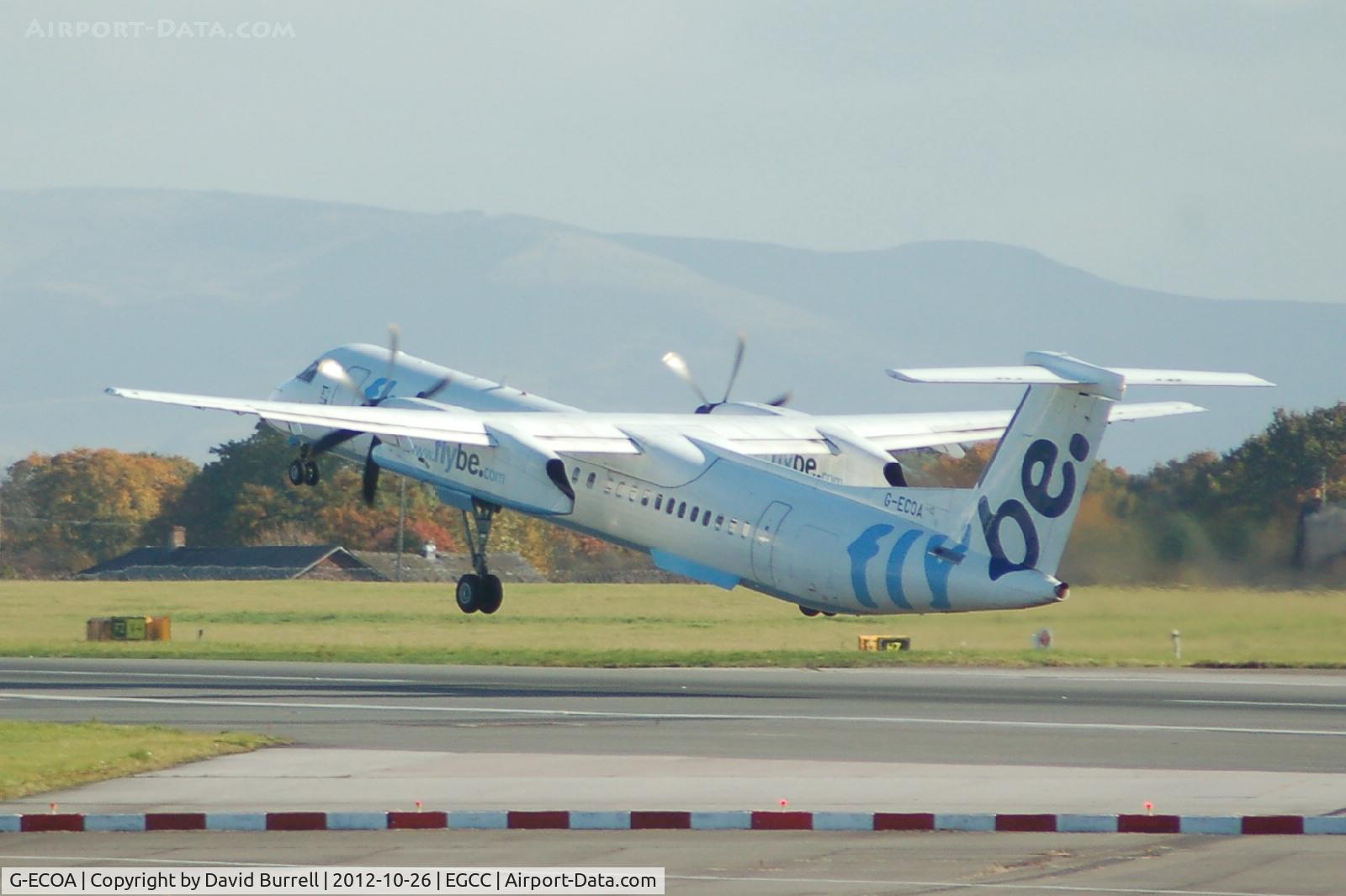 G-ECOA, 2007 De Havilland Canada DHC-8-402Q Dash 8 C/N 4180, G-ECOA Taking off from Manchester Airport