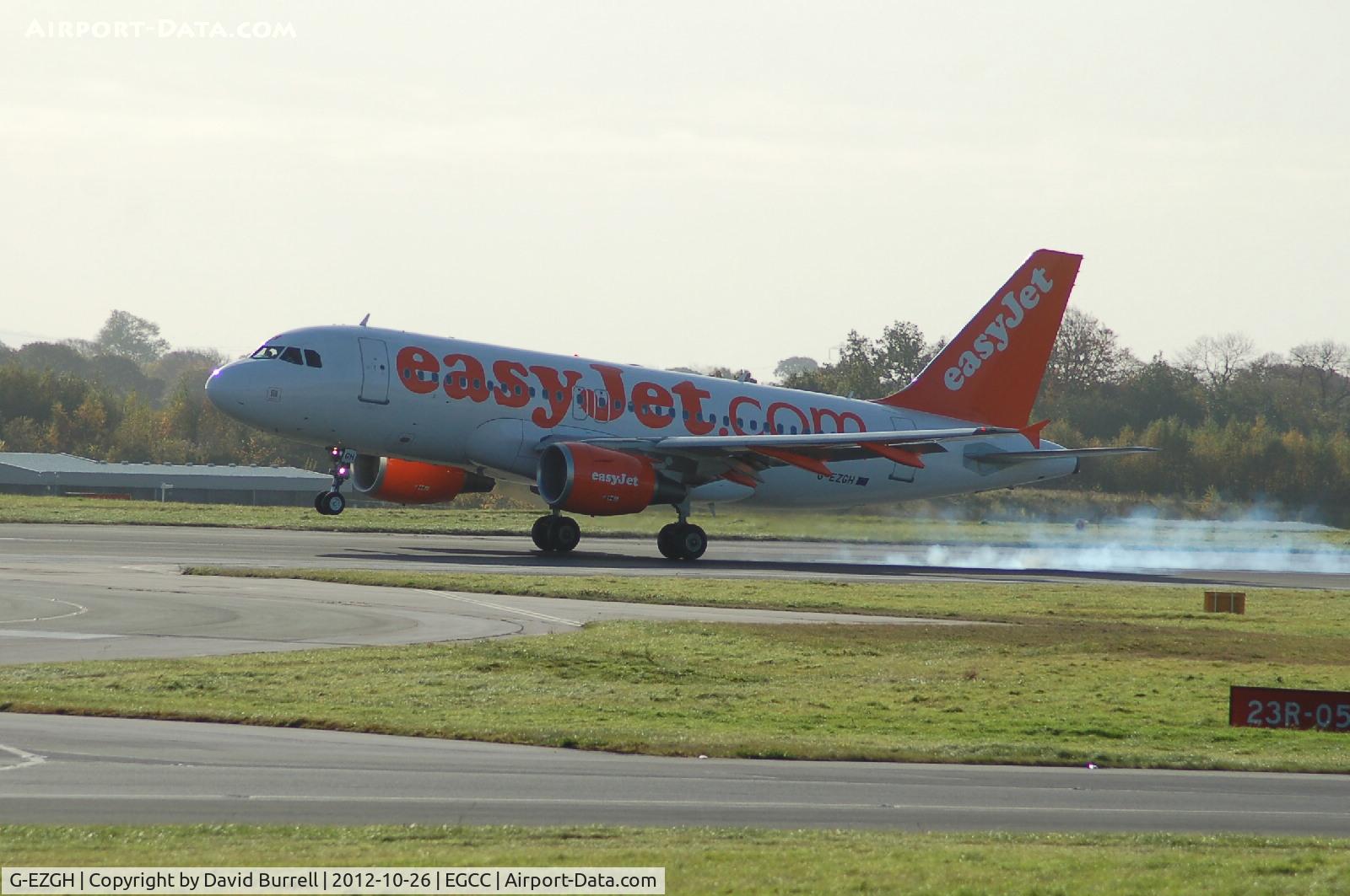 G-EZGH, 2011 Airbus A319-111 C/N 4667, EasyJet G-EZGH landing at Manchester Airport .