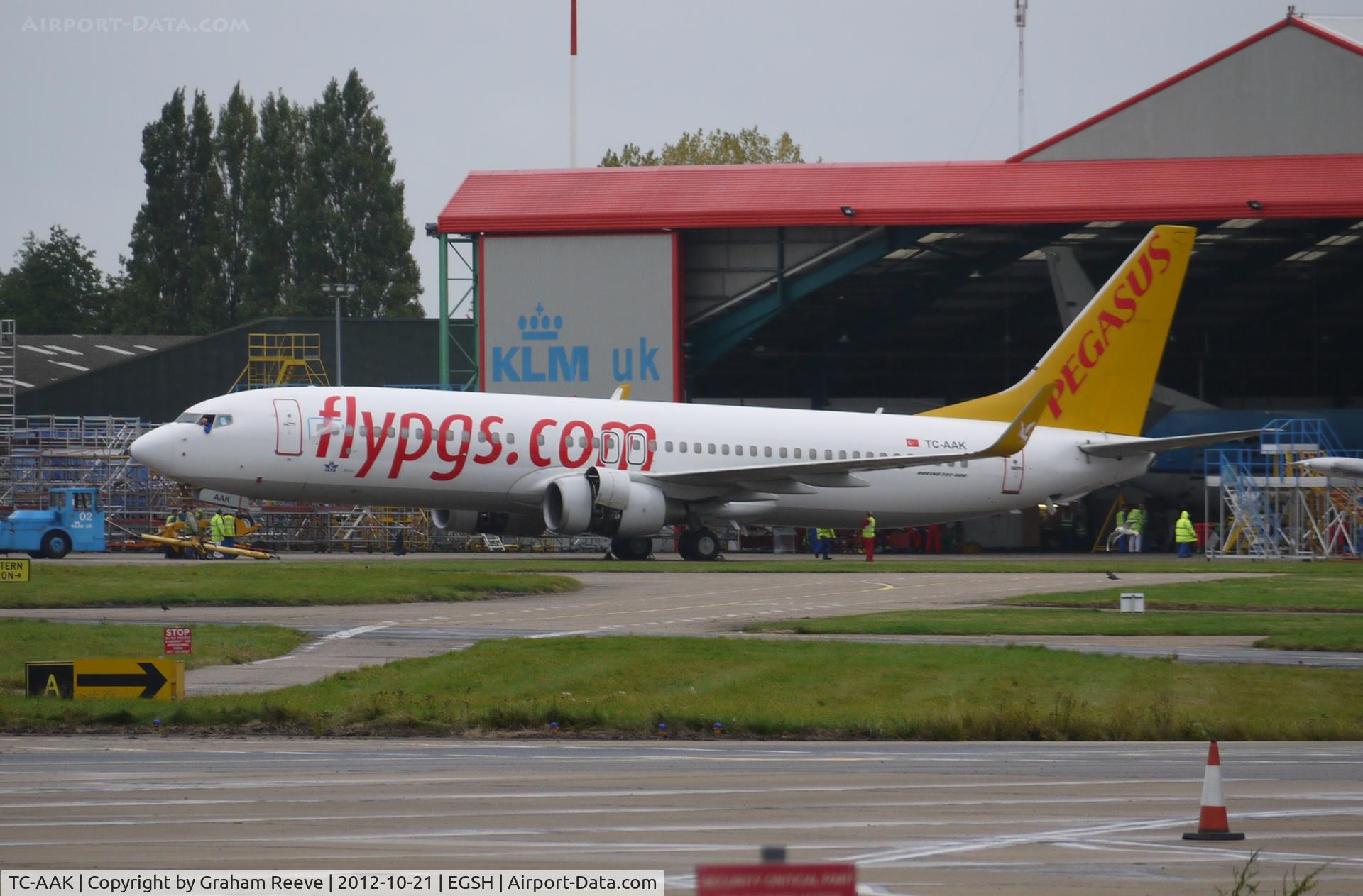 TC-AAK, 2007 Boeing 737-8FH C/N 35094/2195, Parked at Norwich.