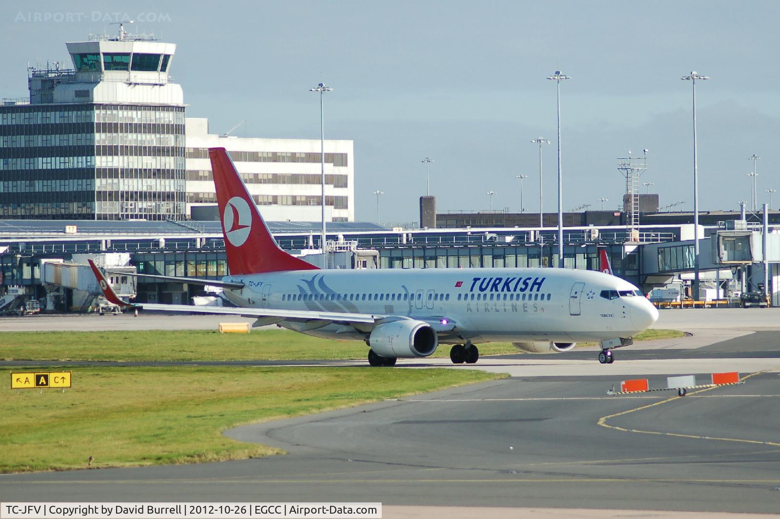 TC-JFV, 2000 Boeing 737-8F2 C/N 29782, Turkish Airlines TC-JFV Boeing 737-8F2 taxxing at Manchester Airport.