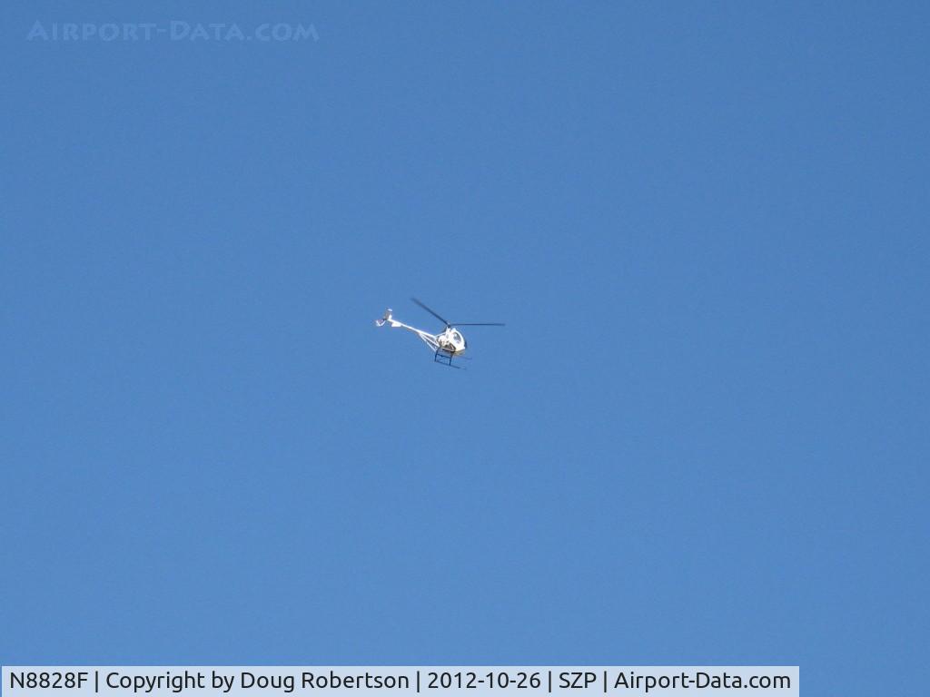 N8828F, 1963 Hughes 269A C/N 0173, 1963 Hughes 269A, Lycoming O&VO-360 180 Hp, easterly overflight Santa Paula at altitude