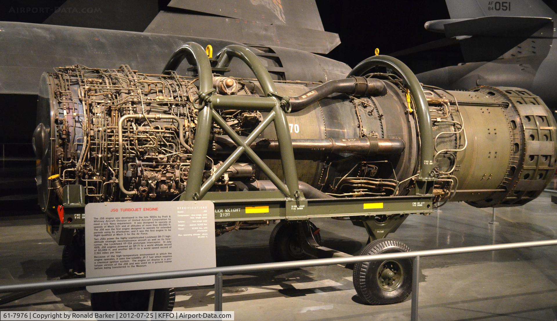 61-7976, 1961 Lockheed SR-71A Blackbird C/N 2027, AF Museum J-58 engine