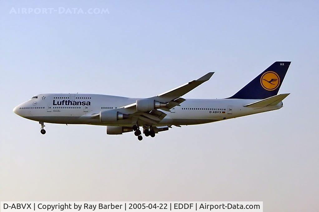 D-ABVX, 1999 Boeing 747-430 C/N 29868, Boeing 747-430 [29868] (Lufthansa) Frankfurt~D 22/04/2005