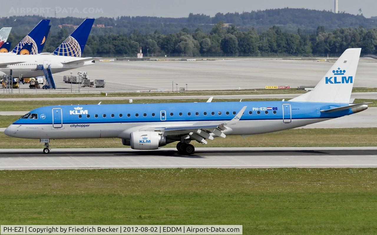 PH-EZI, 2009 Embraer 190LR (ERJ-190-100LR) C/N 19000322, departure from Munich