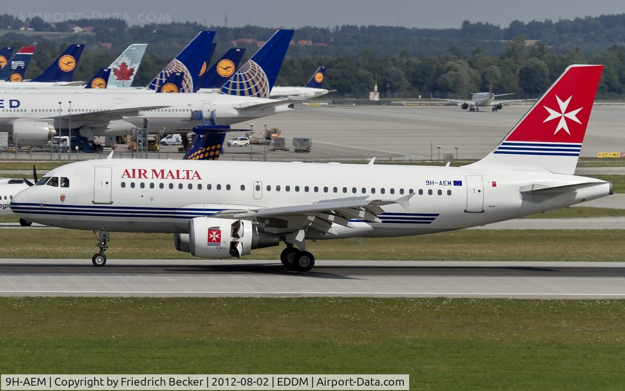 9H-AEM, 2005 Airbus A319-111 C/N 2382, decelerating after touchdown