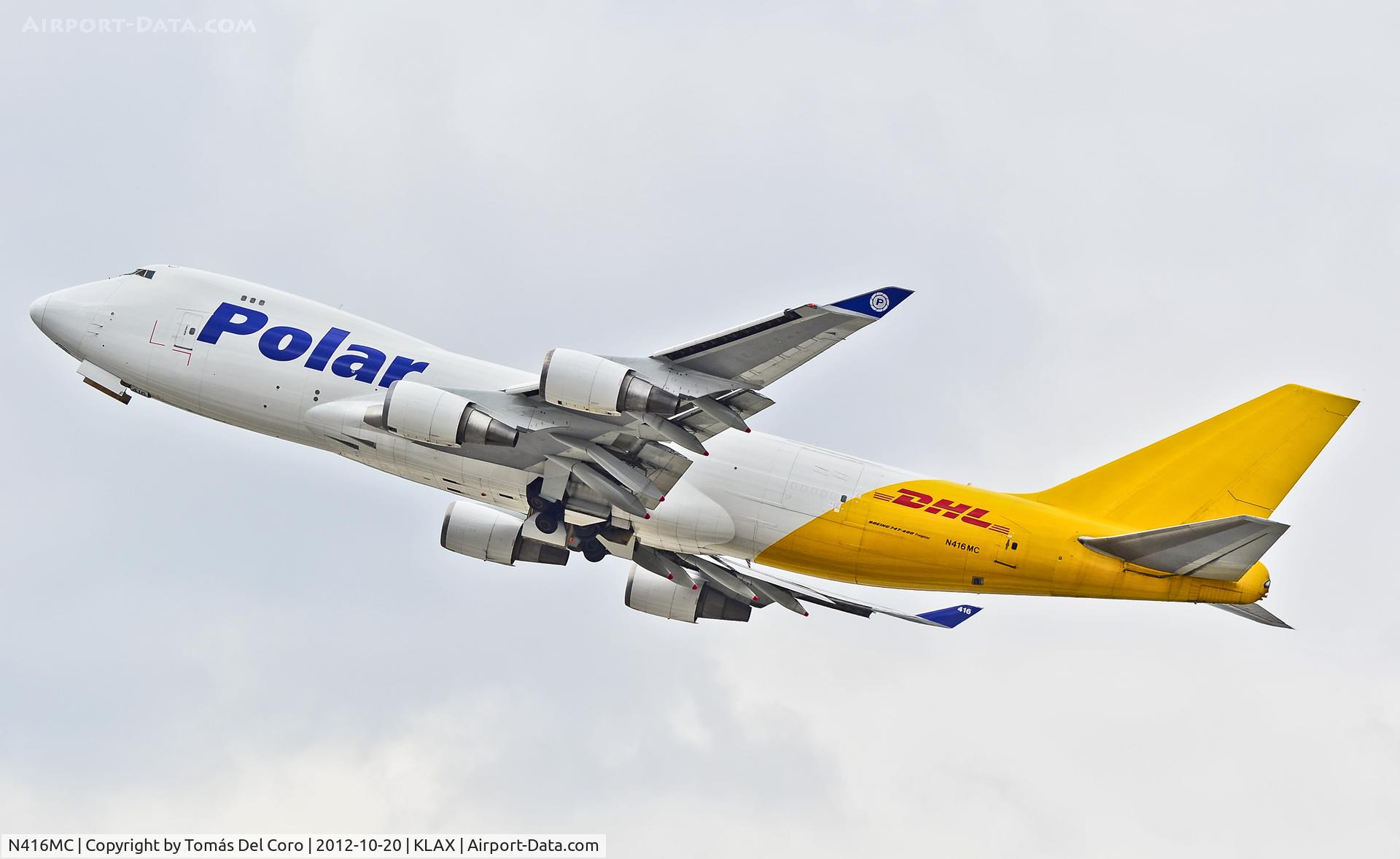 N416MC, 2002 Boeing 747-47UF C/N 32838/1307, N416MC Polar Air Cargo (DHL) Boeing 747-47UF/SCD (cn 32838/1307)

Los Angeles - International (LAX / KLAX)
USA - California, October 20, 2012
TDelCoro