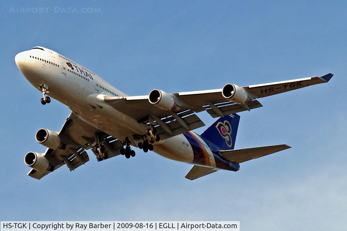 HS-TGK, 1990 Boeing 747-4D7 C/N 24993, Boeing 747-4D7 [24993] (Thai Airways) Home~G 16/08/2009