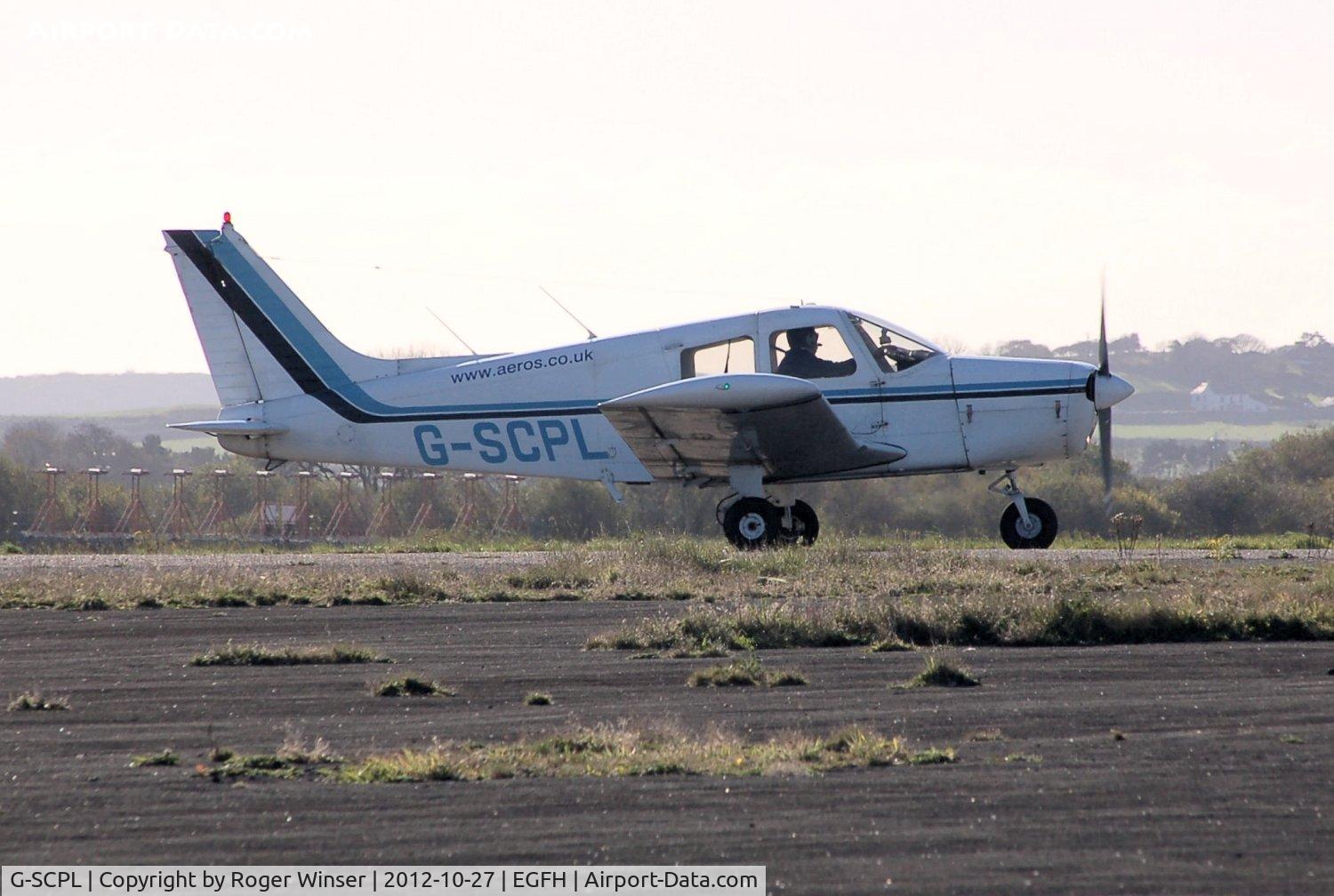 G-SCPL, 1977 Piper PA-28-140 Cherokee Cruiser C/N 28-7725160, Visiting Cherokee Cruiser operated by Aeros Leasing.