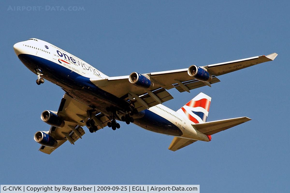 G-CIVK, 1997 Boeing 747-436 C/N 25818, Boing 747-436 [25818] (British Airways) Home~G 25/09/2009. Wears 