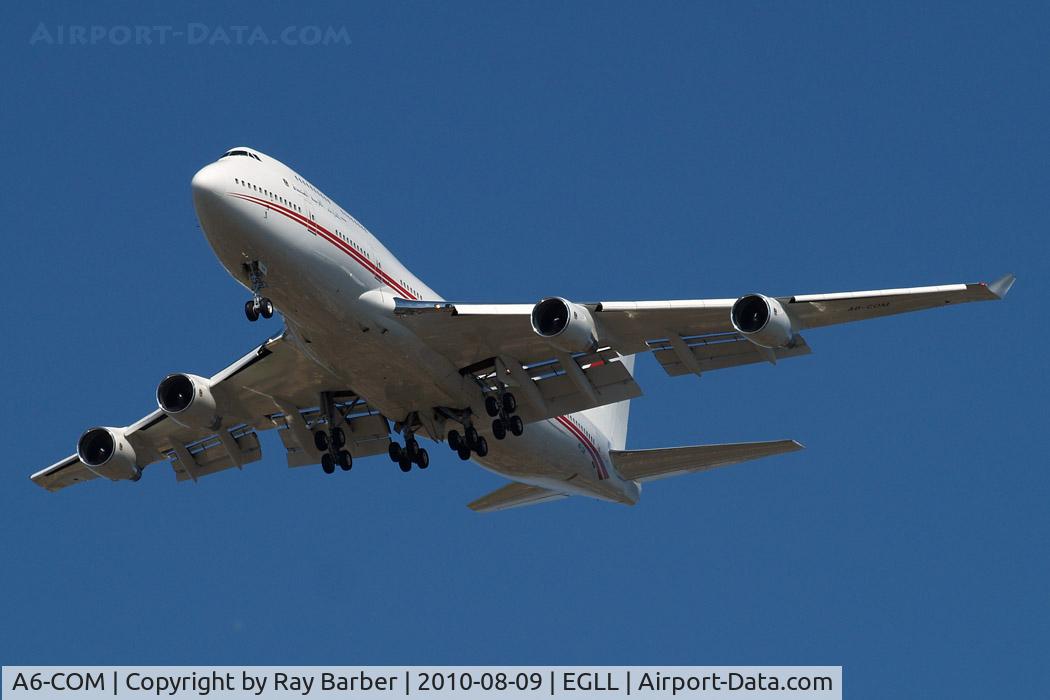 A6-COM, 1991 Boeing 747-433 C/N 25074, Boeing 747-433 [25074] (Dubai Government Air Wing) Heathrow~G 09/08/2010