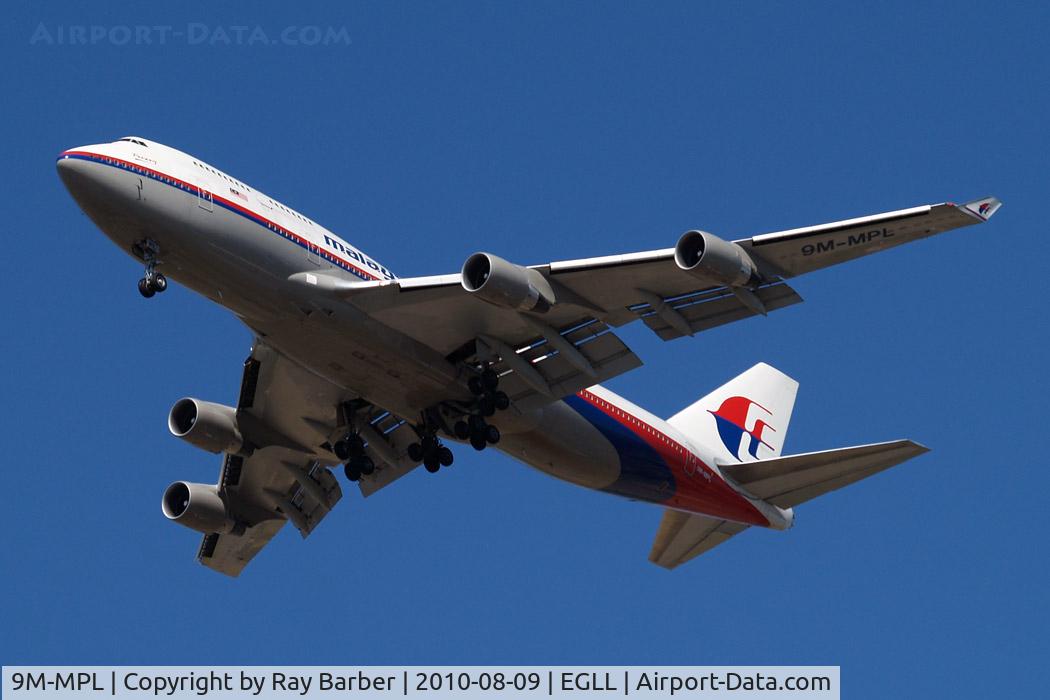 9M-MPL, 1998 Boeing 747-4H6 C/N 28428, Boeing 747-4H6 [28428] (Malaysia Airlines) Home~G 09/08/2010