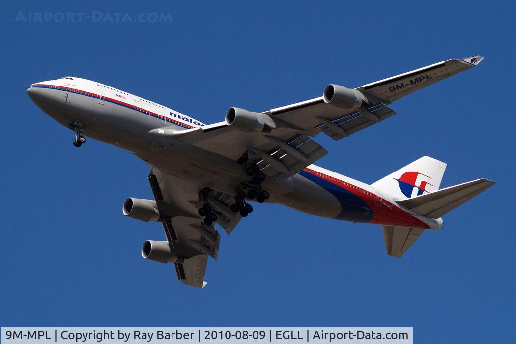 9M-MPL, 1998 Boeing 747-4H6 C/N 28428, Boeing 747-4H6 [28428] (Malaysia Airlines) Home~G 09/08/2010