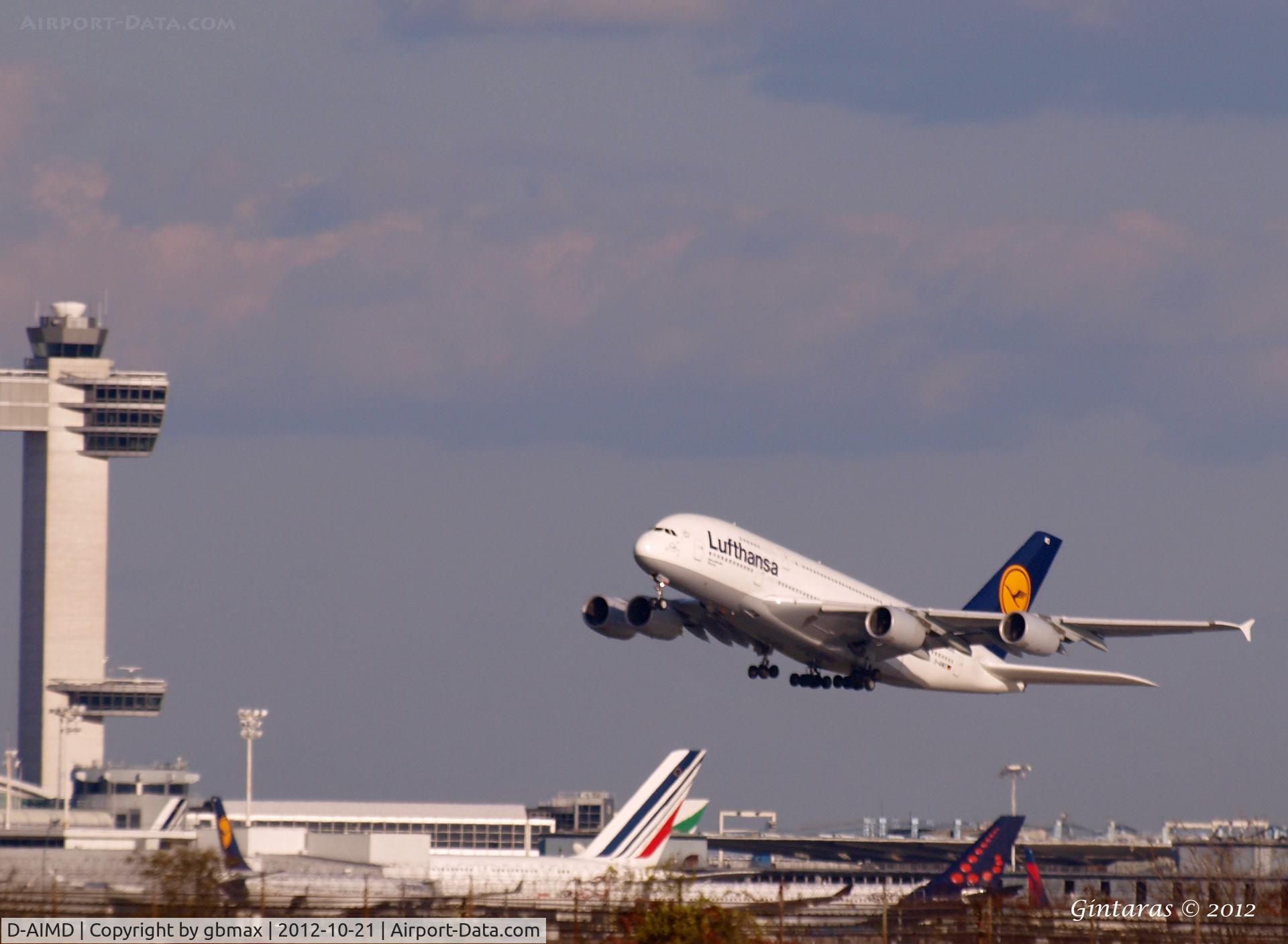 D-AIMD, 2010 Airbus A380-841 C/N 048, Take-off from JFK
