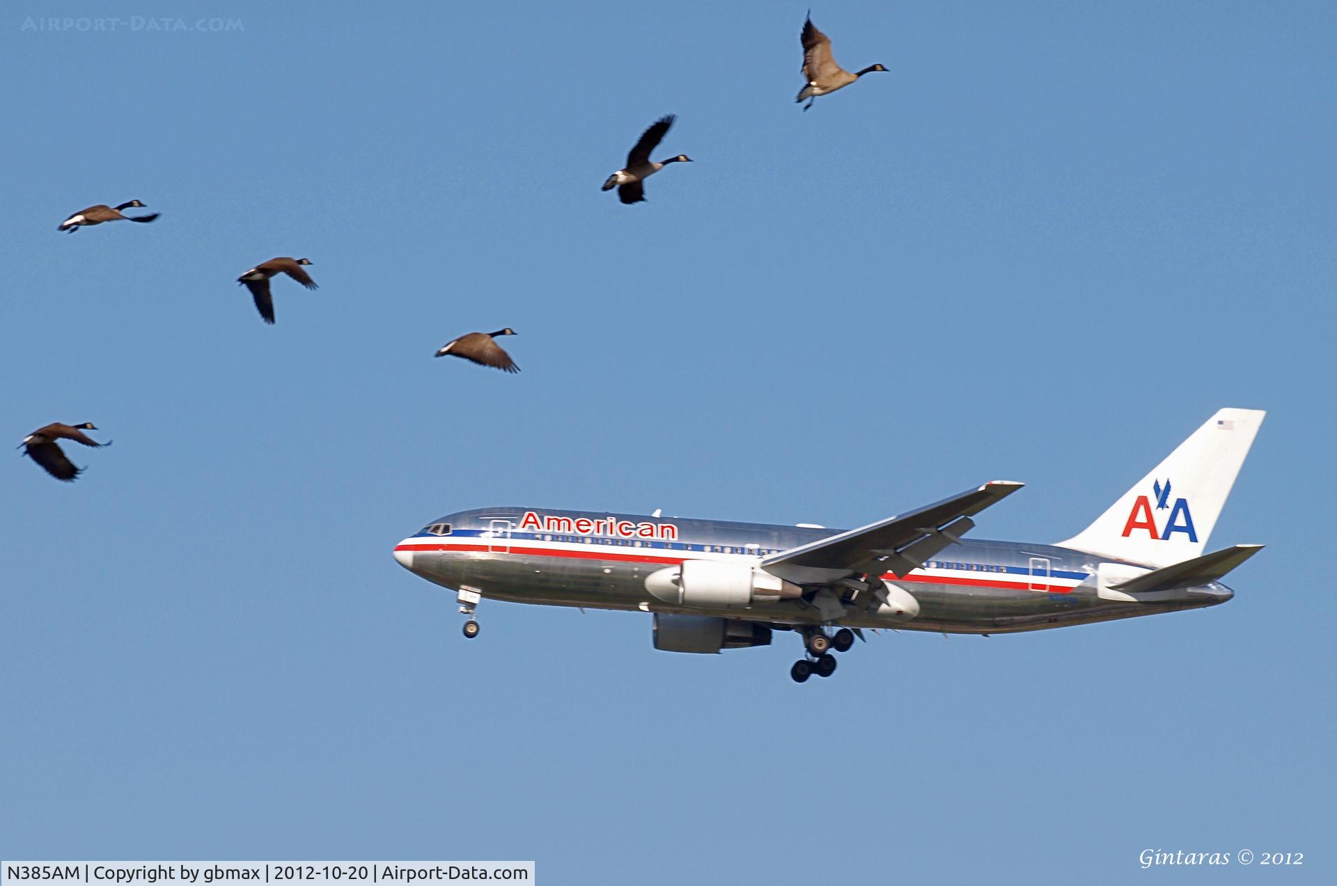 N385AM, 1994 Boeing 767-323 C/N 27059, Final approach to JFK