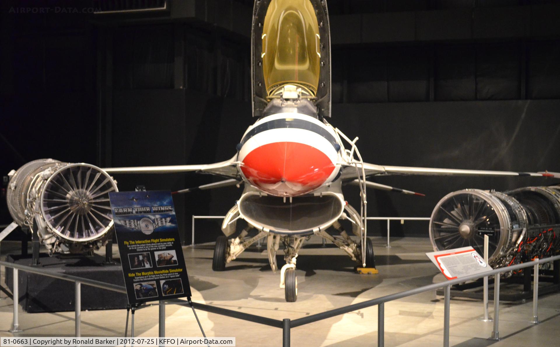 81-0663, 1981 General Dynamics F-16A Fighting Falcon C/N 61-344, AF Museum as Thunderbird 1