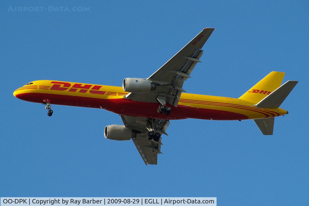 OO-DPK, 1986 Boeing 757-236/SF C/N 23492, Boeing 757-236F [23492] (DHL) Home~G 29/08/2009