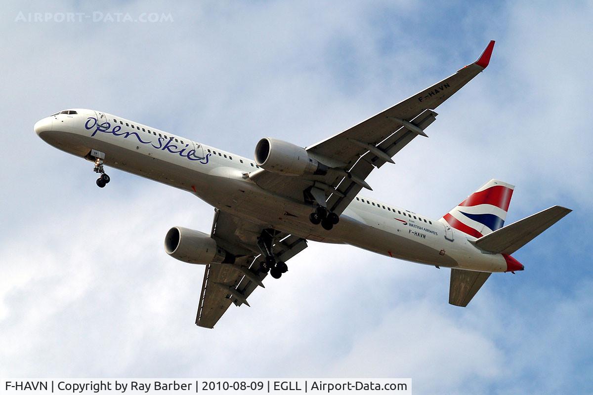 F-HAVN, 1991 Boeing 757-230 C/N 25140, Boeing 757-230 [25140] (Open Skies) Home~G 09/08/2010