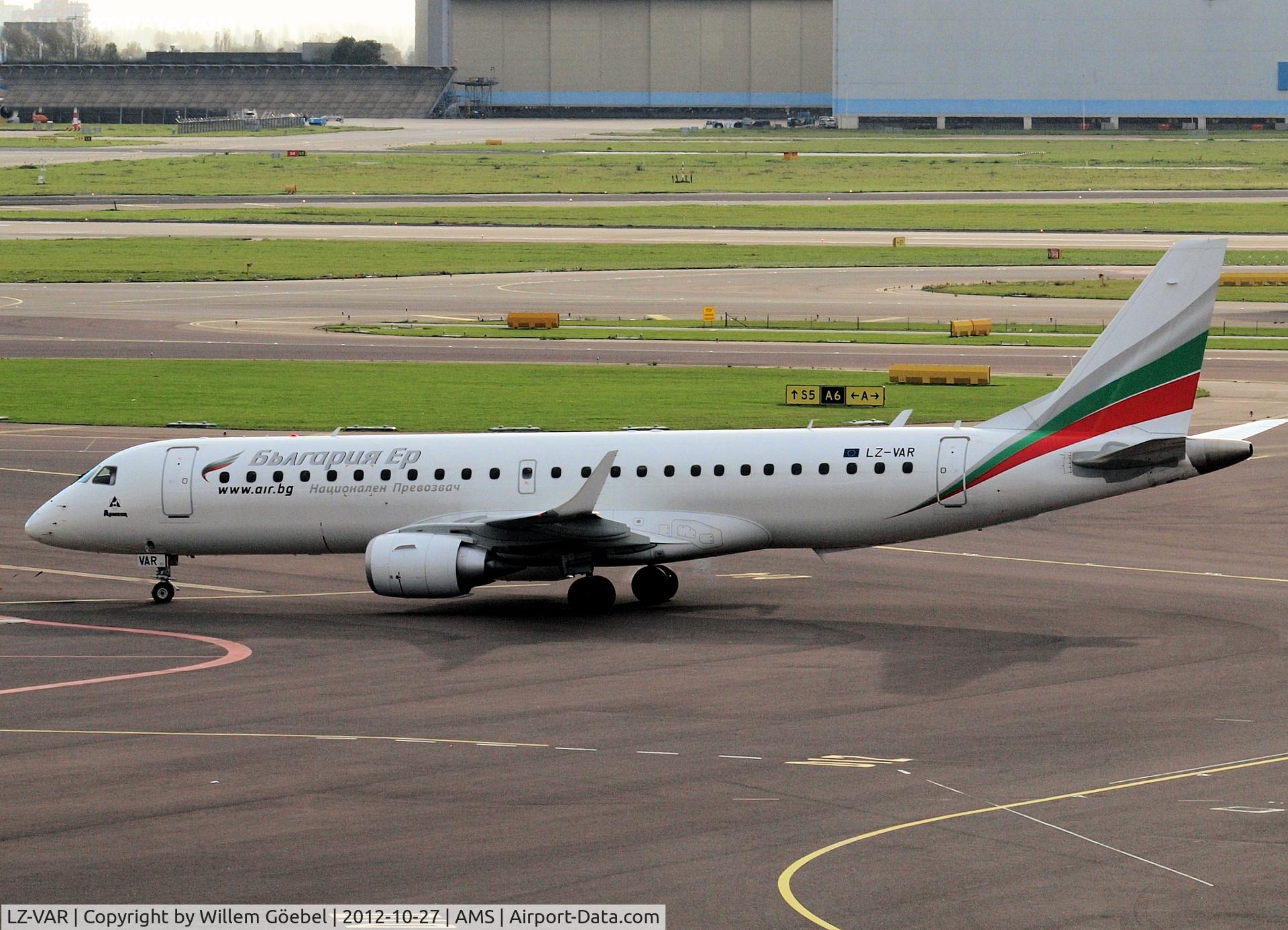 LZ-VAR, 2012 Embraer 190AR (ERJ-190-100IGW) C/N 19000496, Taxi to runway 09 of Schiphol Airport
