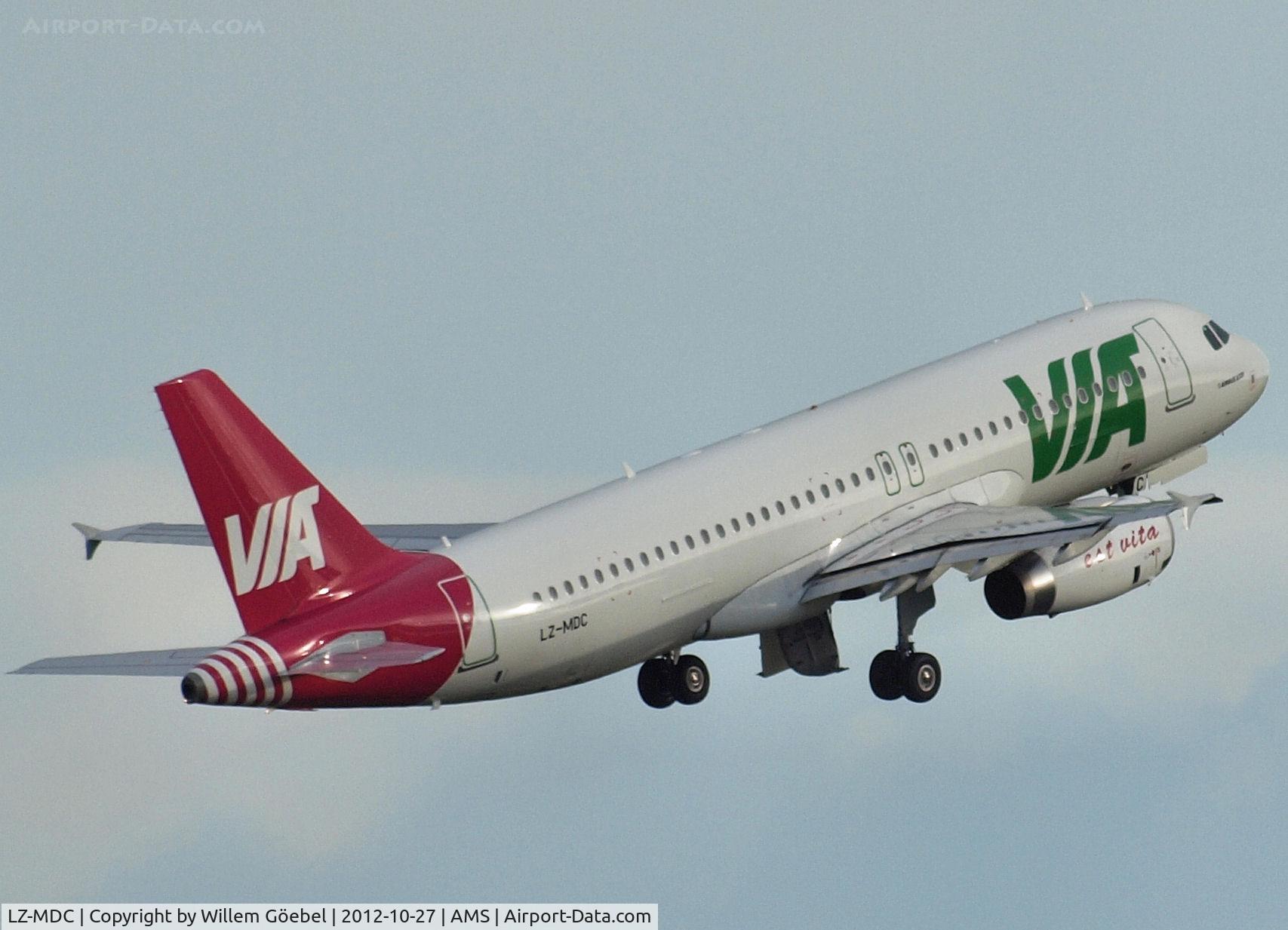 LZ-MDC, 2010 Airbus A320-232 C/N 4270, Take off from runway 09 of Schiphol Airport