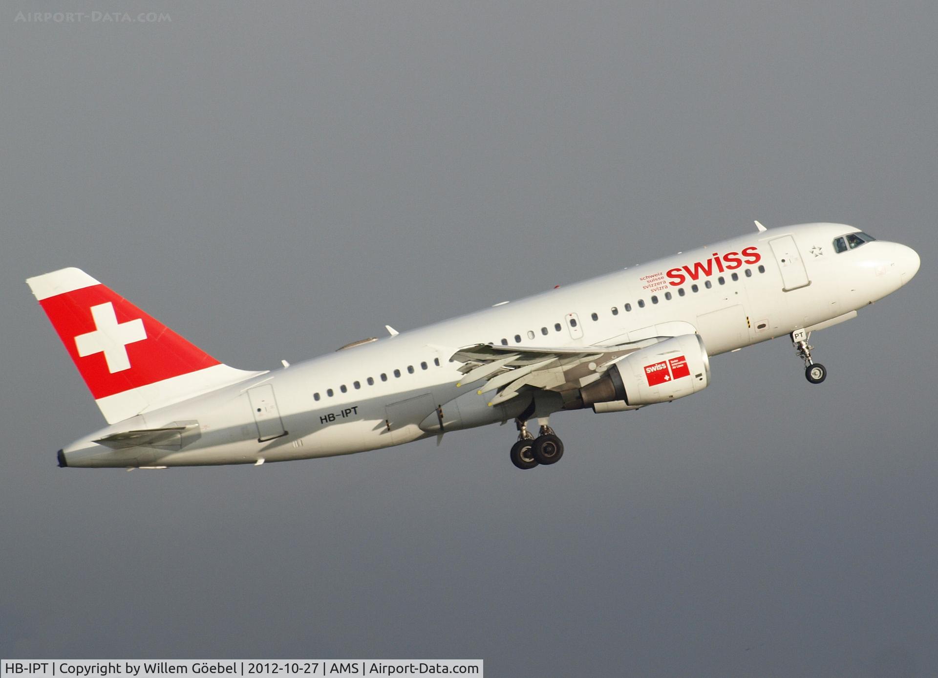 HB-IPT, 1997 Airbus A319-112 C/N 727, Take off from runway 09 of Schiphol Airport