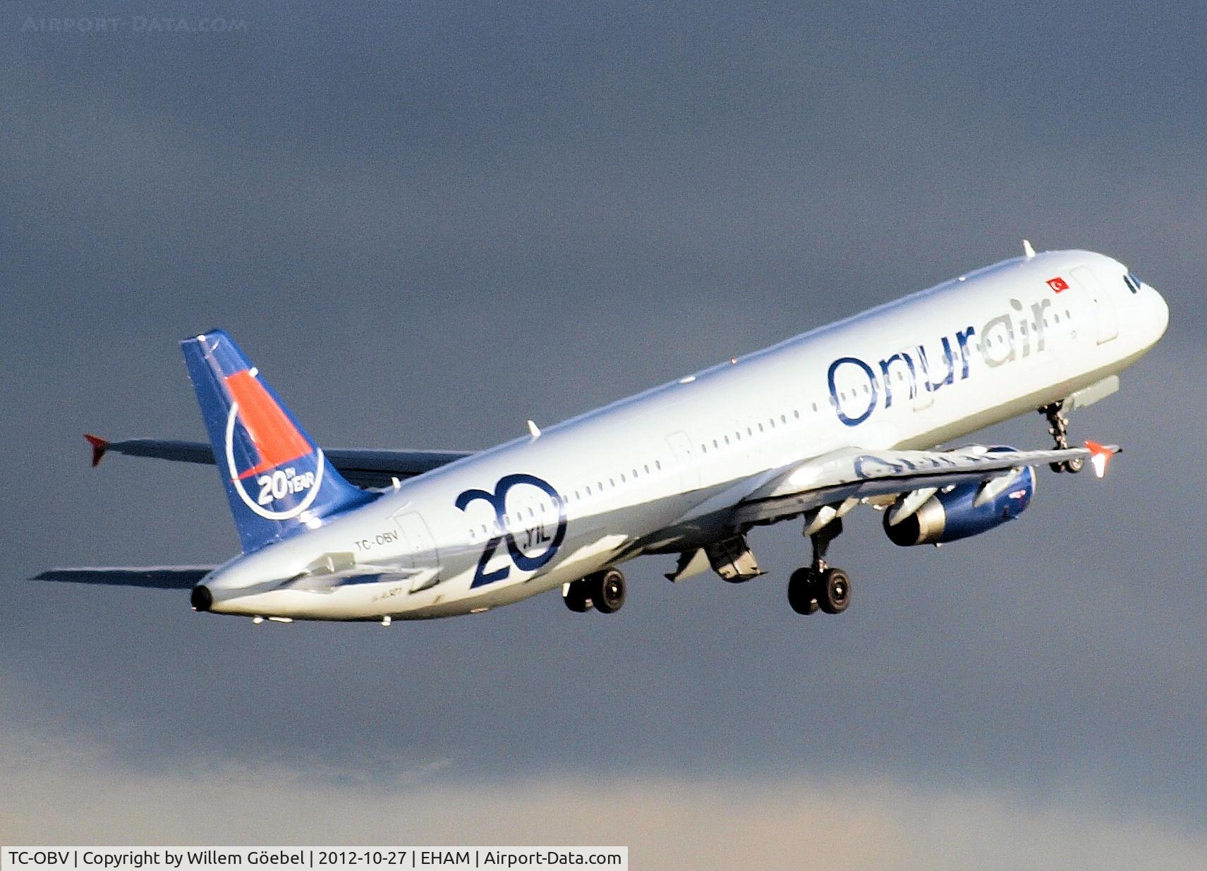 TC-OBV, 1998 Airbus A321-231 C/N 806, Take off from runway 09 of Schiphol Airport