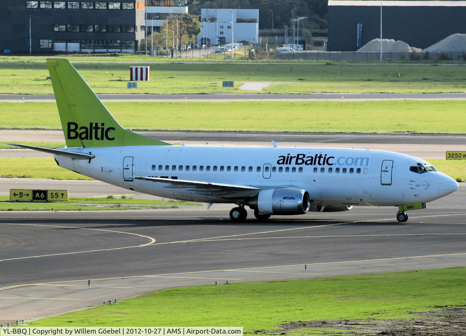 YL-BBQ, 1992 Boeing 737-522 C/N 26691, Taxi to the gate of Schiphol Airport