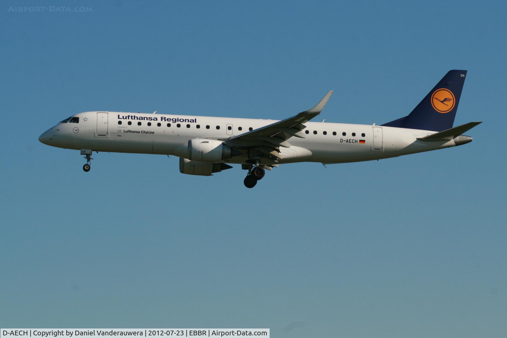 D-AECH, 2010 Embraer 190LR (ERJ-190-100LR) C/N 19000376, Arrival of flight LH1006 to RWY 25L