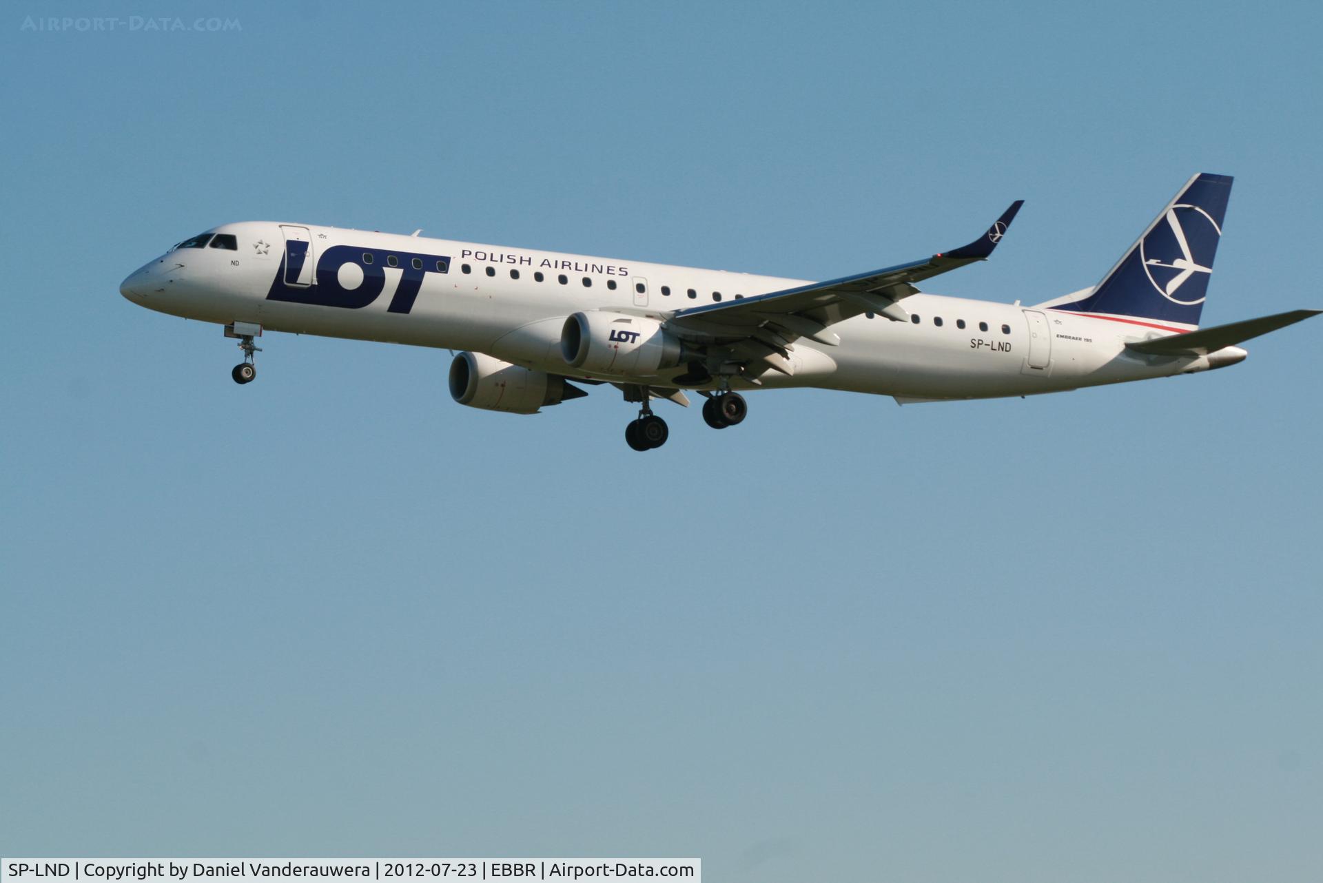 SP-LND, 2012 Embraer 195LR (ERJ-190-200LR) C/N 19000516, Arrival of flight LO235 to RWY 25L