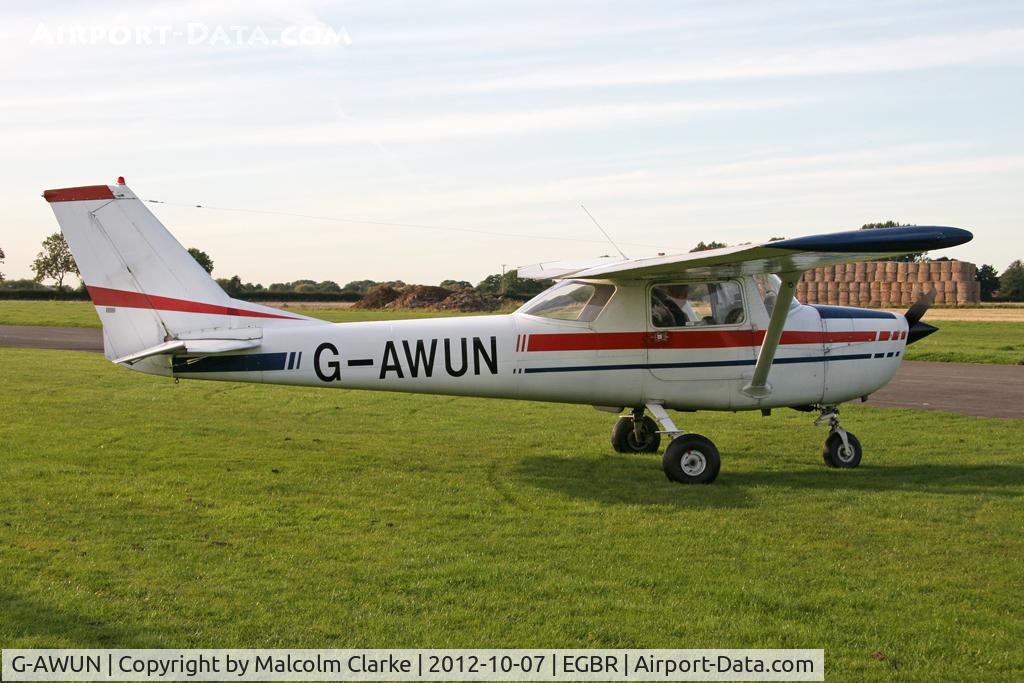 G-AWUN, 1968 Reims F150H C/N 0377, Reims F150H. Hibernation Fly-In, The Real Aeroplane Club, Breighton Airfield, October 2012.