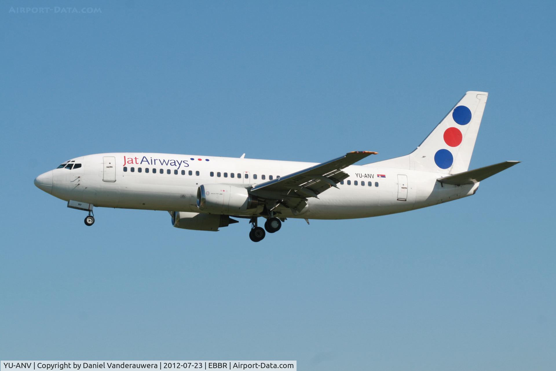 YU-ANV, 1988 Boeing 737-3H9 C/N 24140, Arrival of flight JU270 to RWY 25L