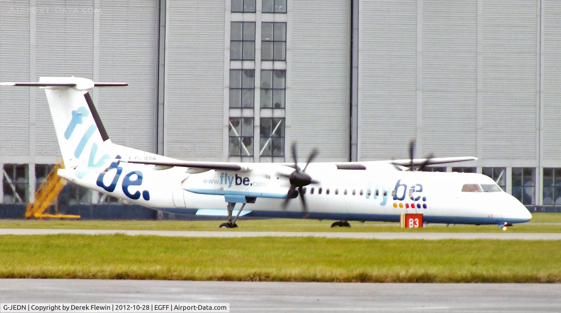 G-JEDN, 2003 De Havilland Canada DHC-8-402Q Dash 8 C/N 4078, Landed 1246 from Edinburgh, callsign Jersey 5TZ.