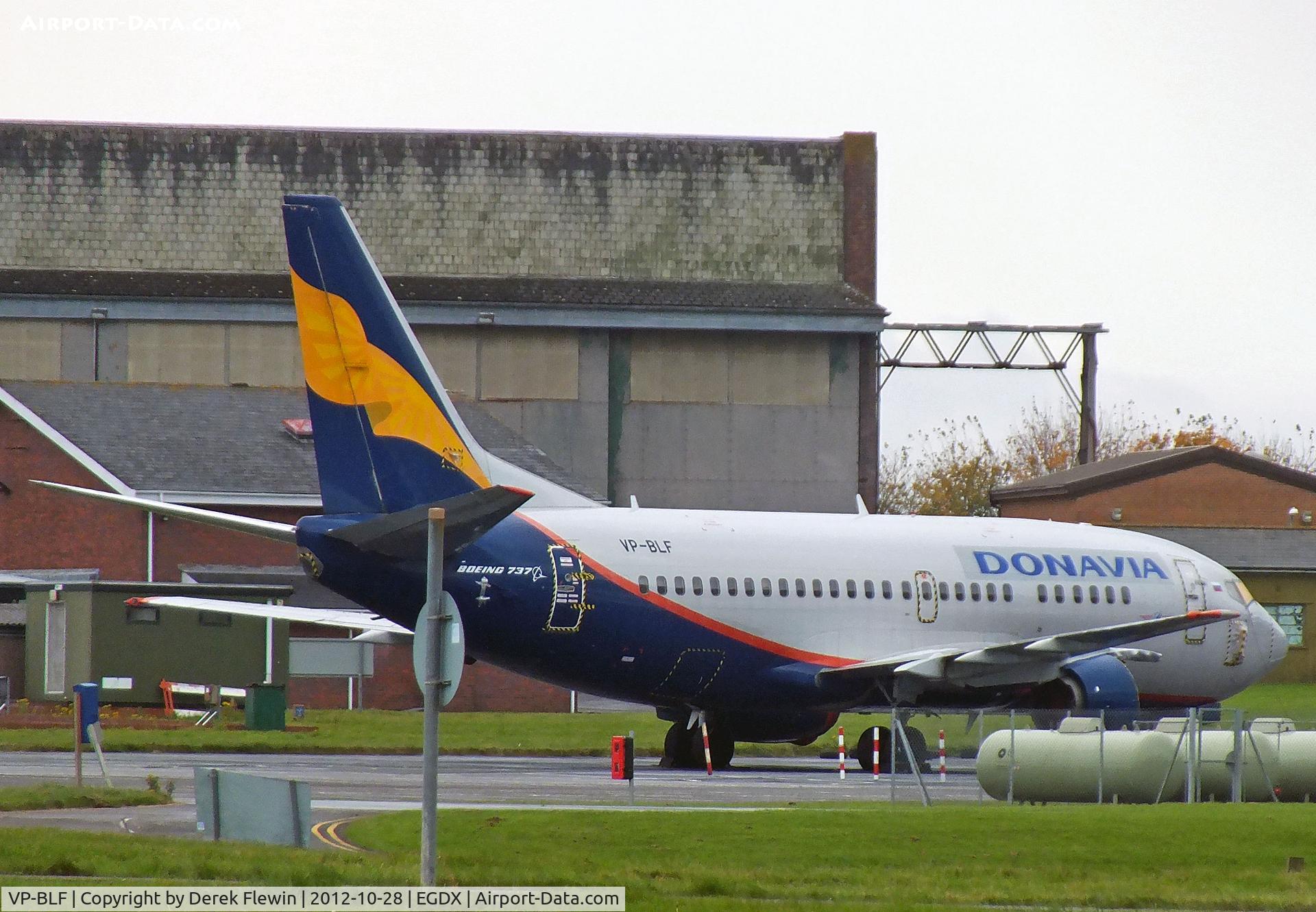 VP-BLF, 1992 Boeing 737-528 C/N 25232, Boeing 737-528 (25232) ex Donavia ..arrived 31/03/12 from Rostov-on-Don as DNV9801 for storage. Initially parked on the disused runway but later moved to the hangar apron (l/n 08/12/12) Thanks to S.W.A.G.