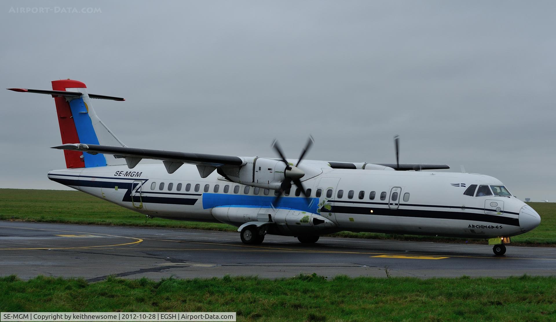 SE-MGM, 1993 ATR 72-202 C/N 350, Arriving from Sonderborg for a well deserved spray job !